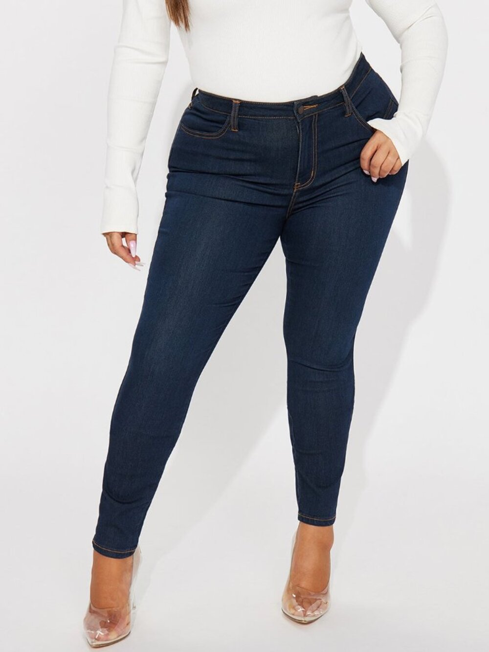 Fashion Nova Dark Wash Skinny Jeans